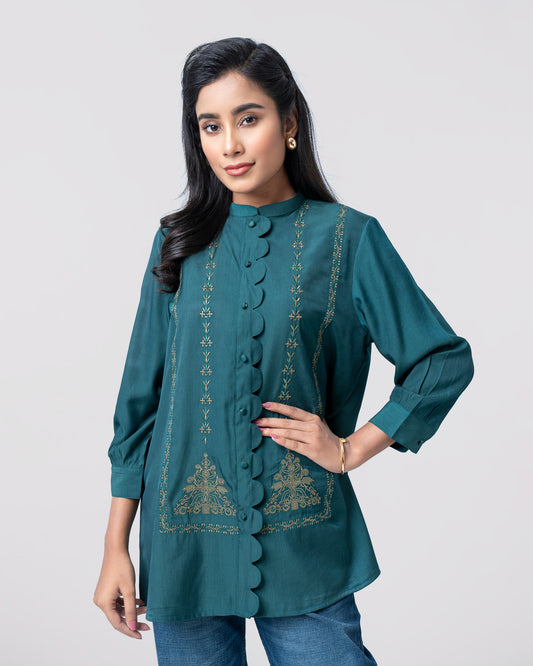 Relaxed Fit Embroidered Fashion Top