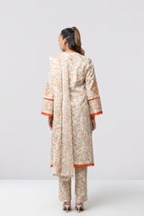 Smart Fit Digital Printed Three-Piece Lawn with Chiffon Dupatta