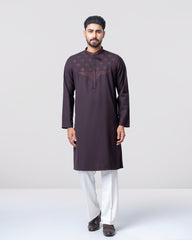 Regular Fit Embroidered Blended Fabric Formal Panjabi