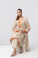 Smart Fit Digital Printed Three-Piece Lawn with Chiffon Dupatta