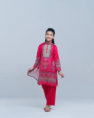 Princess Embroidered Three-Piece Lawn with Chiffon Dupatta (2-4 Years)