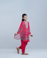 Princess Embroidered Three-Piece Lawn with Chiffon Dupatta (2-4 Years)