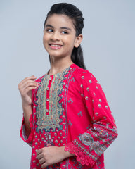 Princess Embroidered Three-Piece Lawn with Chiffon Dupatta (10-14 Years)
