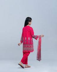 Princess Embroidered Three-Piece Lawn with Chiffon Dupatta (10-14 Years)