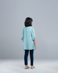 Girls' Embroidered Mixed-Blend Ethnic Top (6-8 Years)