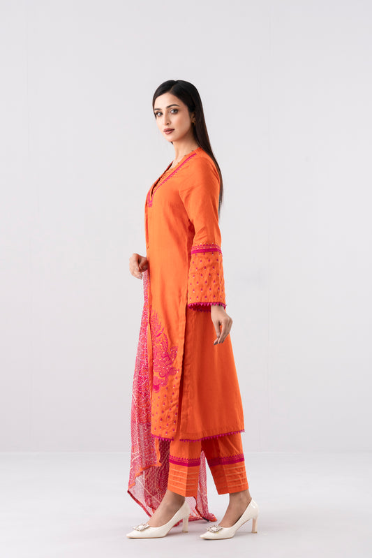 Smart Fit Embroidered Three-Piece Lawn