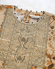 Relaxed Fit Embroidered Three-Piece Lawn with Organza Dupatta