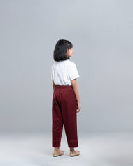 Girls' Lace-Trimmed Casual Palazzo (6-8 Years)