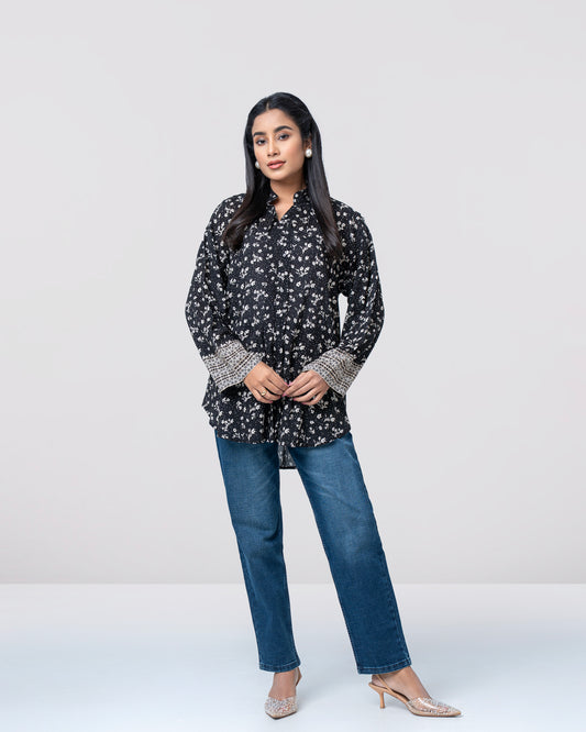Regular Fit Floral Printed Fashion Top - Mystika