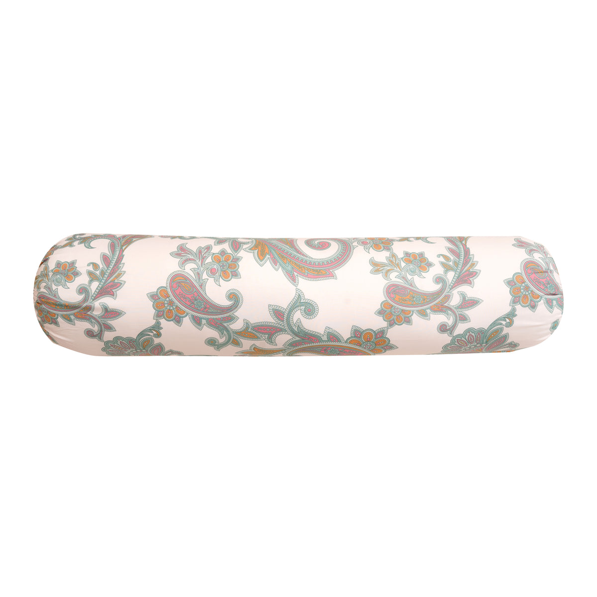 Bolster Cover - White Paisley