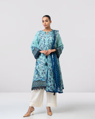 Smart Fit Printed Two-Piece Lawn with Silk Dupatta