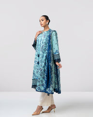 Smart Fit Printed Two-Piece Lawn with Silk Dupatta