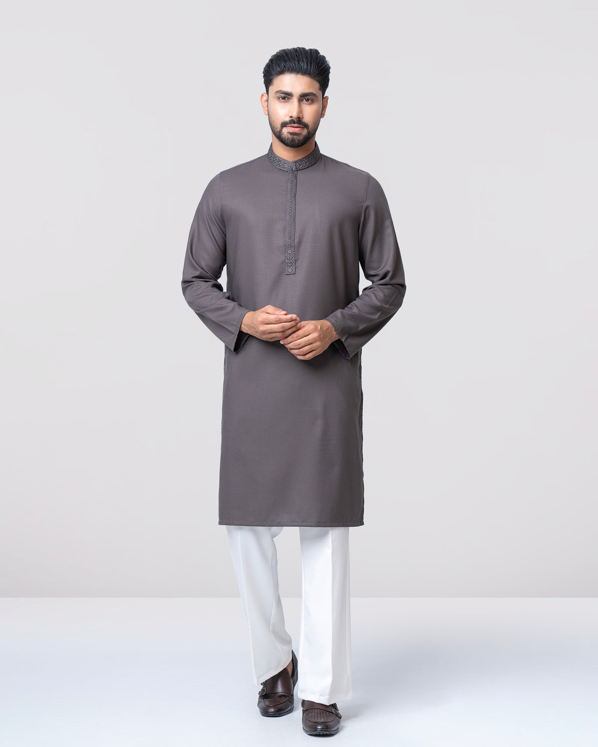 Regular Fit Embroidered Semi-Formal Panjabi