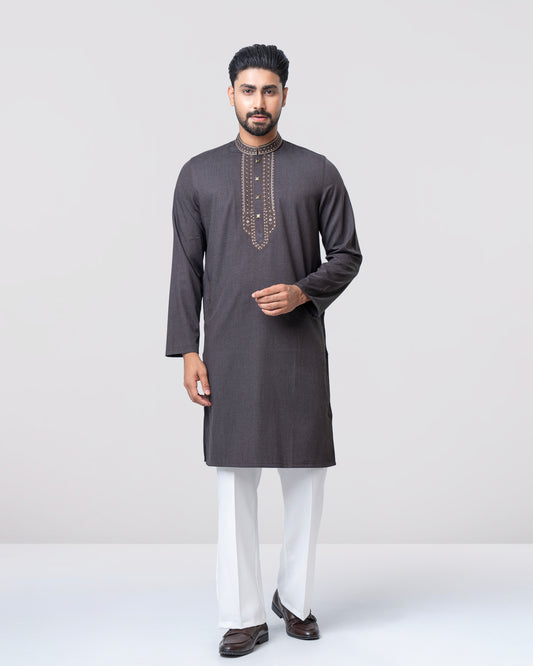 Regular Fit Embroidered Semi-Formal Panjabi