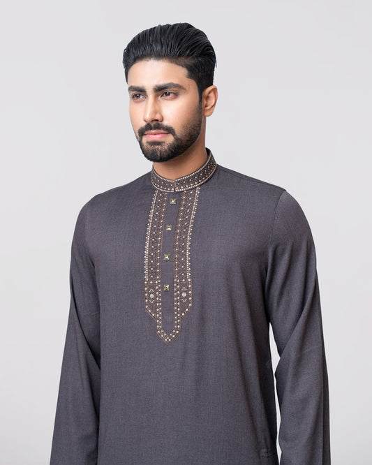 Regular Fit Embroidered Semi-Formal Panjabi