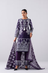 Smart Fit Digital Printed Three-Piece Lawn with Cotton Dupatta