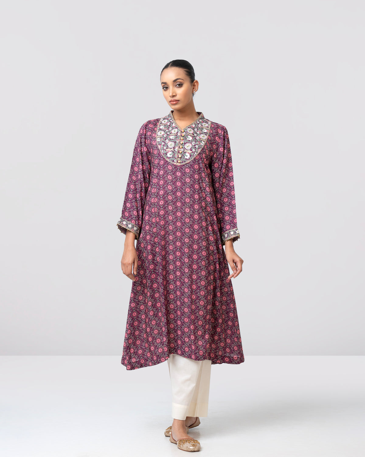 Smart Fit Embroidered One-Piece Ethnic Kurta