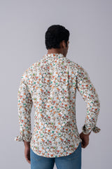 Slim Fit Floral Printed Casual Shirt