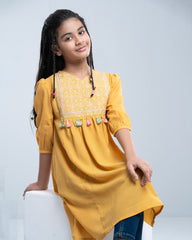 Princess Modal Embroidered Ethnic Kurti (2-4 Years)