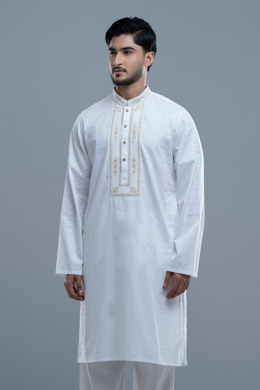 Regular Fit Embroidered Semi-Formal Panjabi