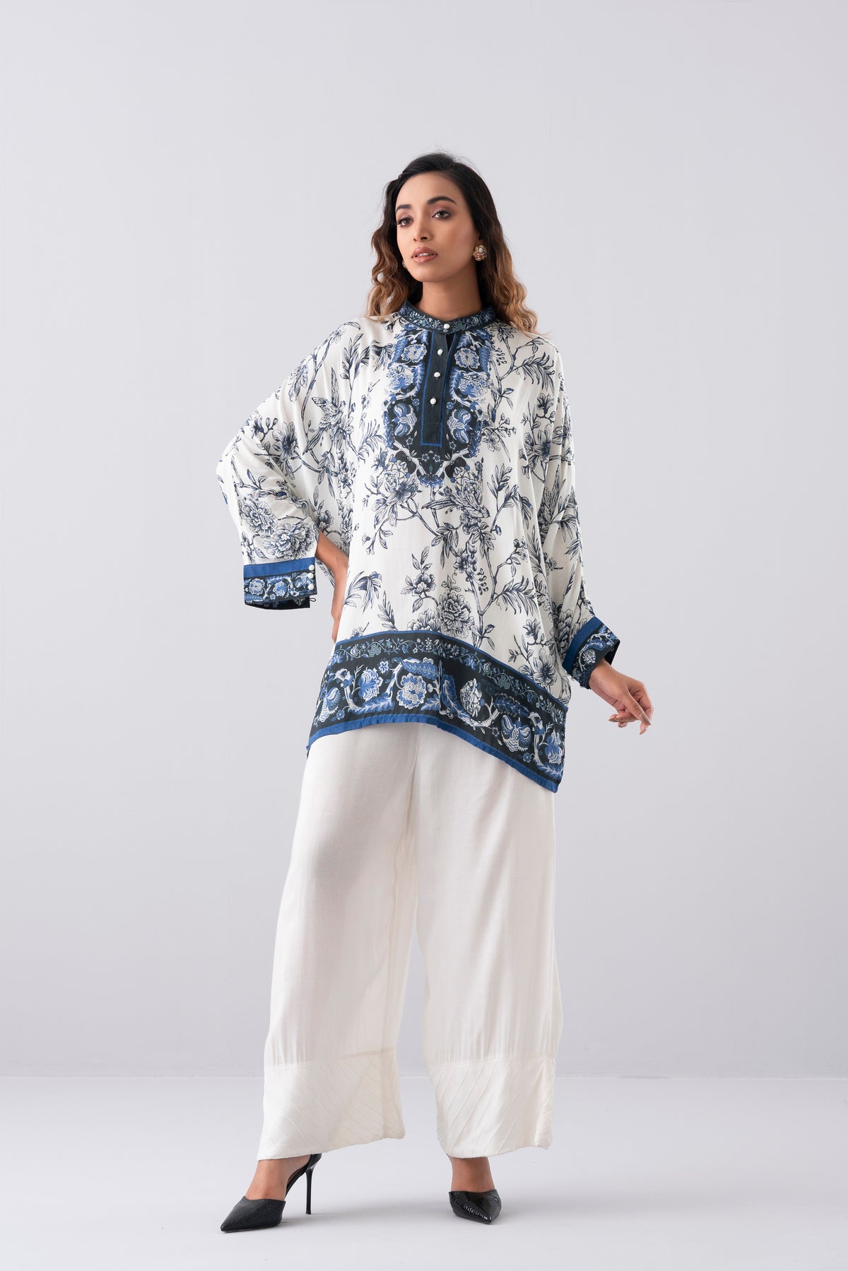 Oversized Digital Printed Viscose Top - Mystika