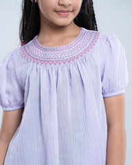 Princess Embroidered Smocked Fancy Ethnic Top (6-8 Years)