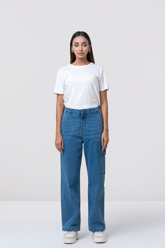 Wide-Leg High-Waist Denim