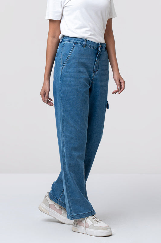Wide-Leg High-Waist Denim