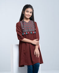 Princess Modal Embroidered Ethnic Kurti (2-4 Years)