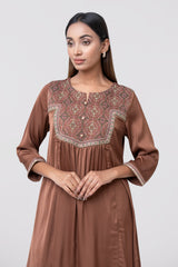 Smart Fit Embroidered Georgette Ethnic Kurti