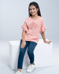 Girls' Embroidered T-Shirt (6-8 Years)