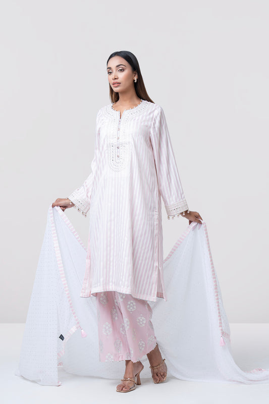 Smart Fit Dollar-Embroidered Three-Piece Ethnic Set