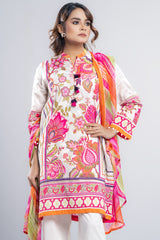 Ready-to-Wear Three Piece Lawn with Chiffon Dupatta