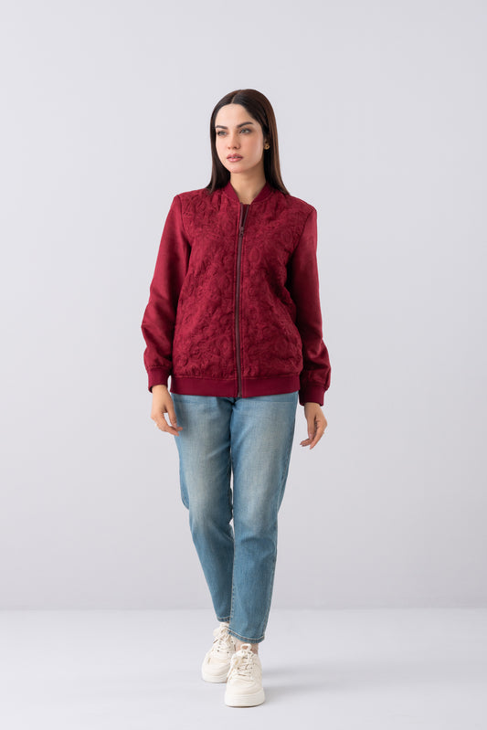 Regular Fit Embroidered Bomber Jacket