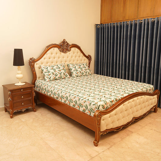 Bed Sheet - Green Leaves (King Size)