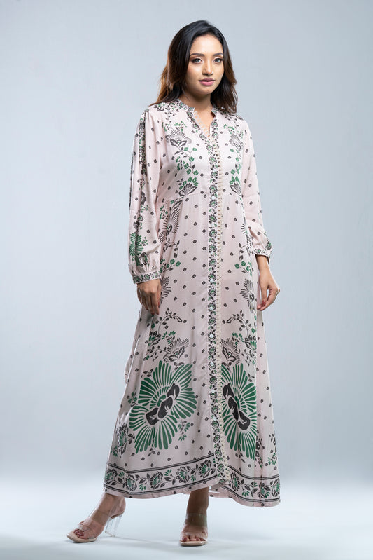 Floral Printed Long Dress - Mystika