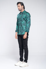 Slim Fit Tropical Printed Casual Shirt