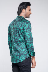 Slim Fit Tropical Printed Casual Shirt