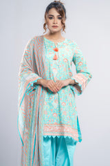 Ready-to-Wear Three-Piece Salwar Kameez with Chiffon Dupatta