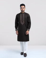 Regular Fit Embroidered Blended Fabric Formal Panjabi