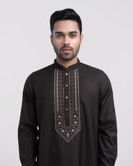 Regular Fit Embroidered Blended Fabric Formal Panjabi