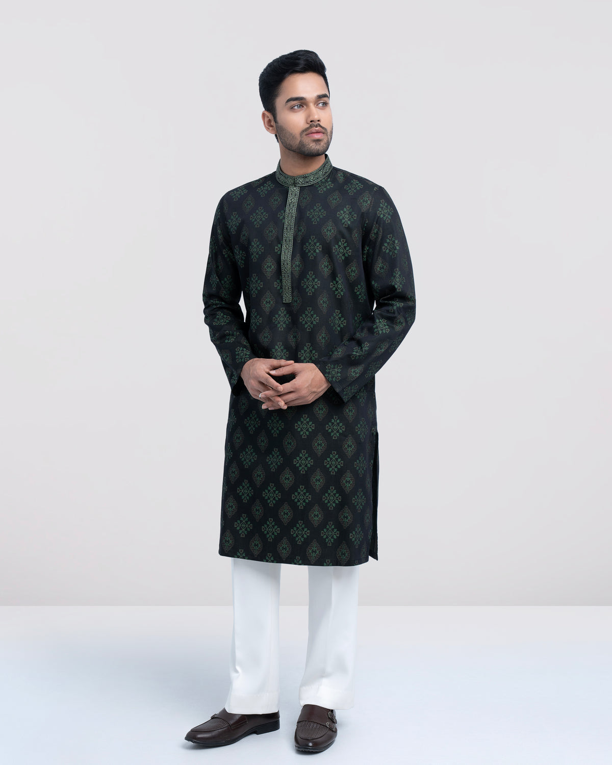 Regular Fit Embroidered Semi-Formal Panjabi