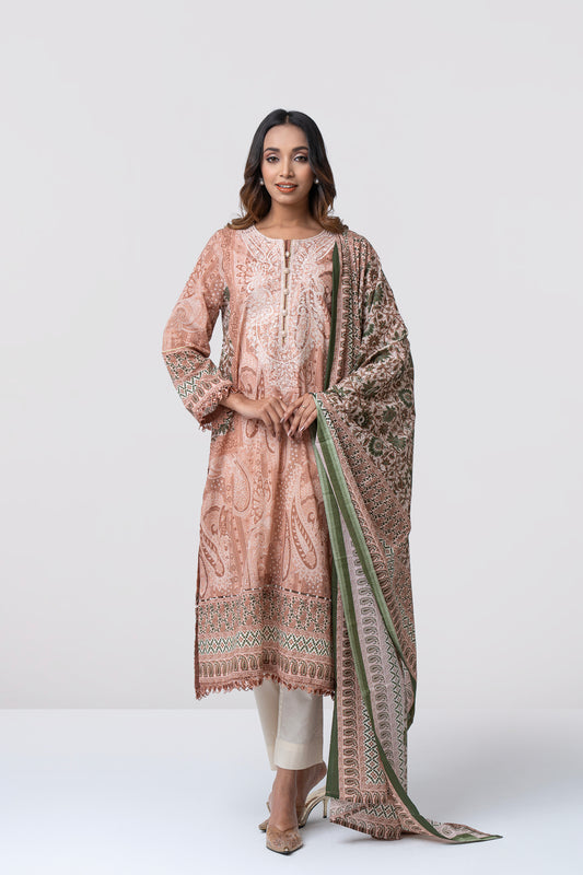 Smart Fit Embroidered and Digital-Printed Two-Piece Lawn