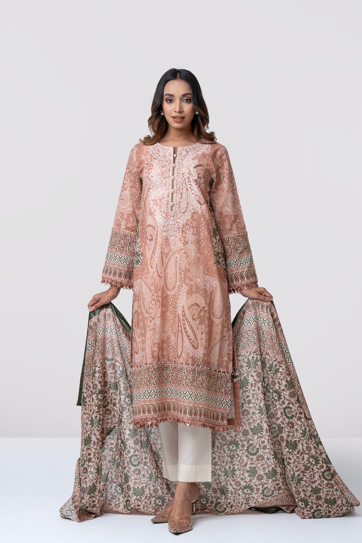 Smart Fit Embroidered and Printed Two-Piece Lawn
