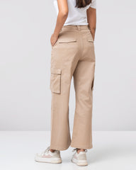 Wide Leg Cargo Twill Pant