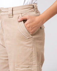 Wide Leg Cargo Twill Pant