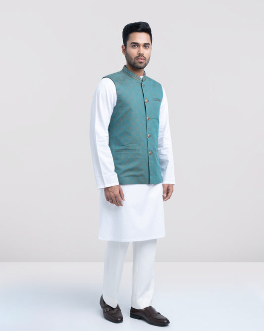 Regular Fit Embroidered Semi-Formal Waistcoat