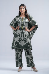Relaxed Fit Printed Two-Piece Semi-Formal Ethnic Kaftan Set