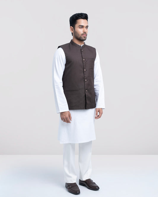 Regular Fit Blended Fabric Formal Waistcoat