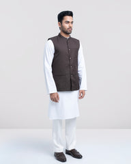 Regular Fit Blended Fabric Formal Waistcoat